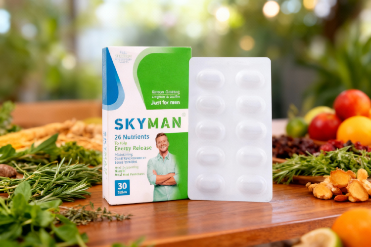 عکس قرص اسکای من با پس زمینه طبیعی و مواد مغذی